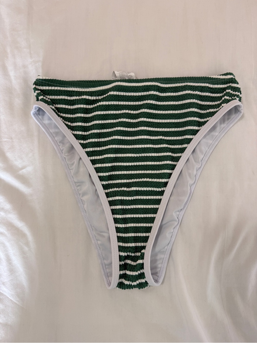 Cupshe Green and White Striped Kids Bikini Bottoms